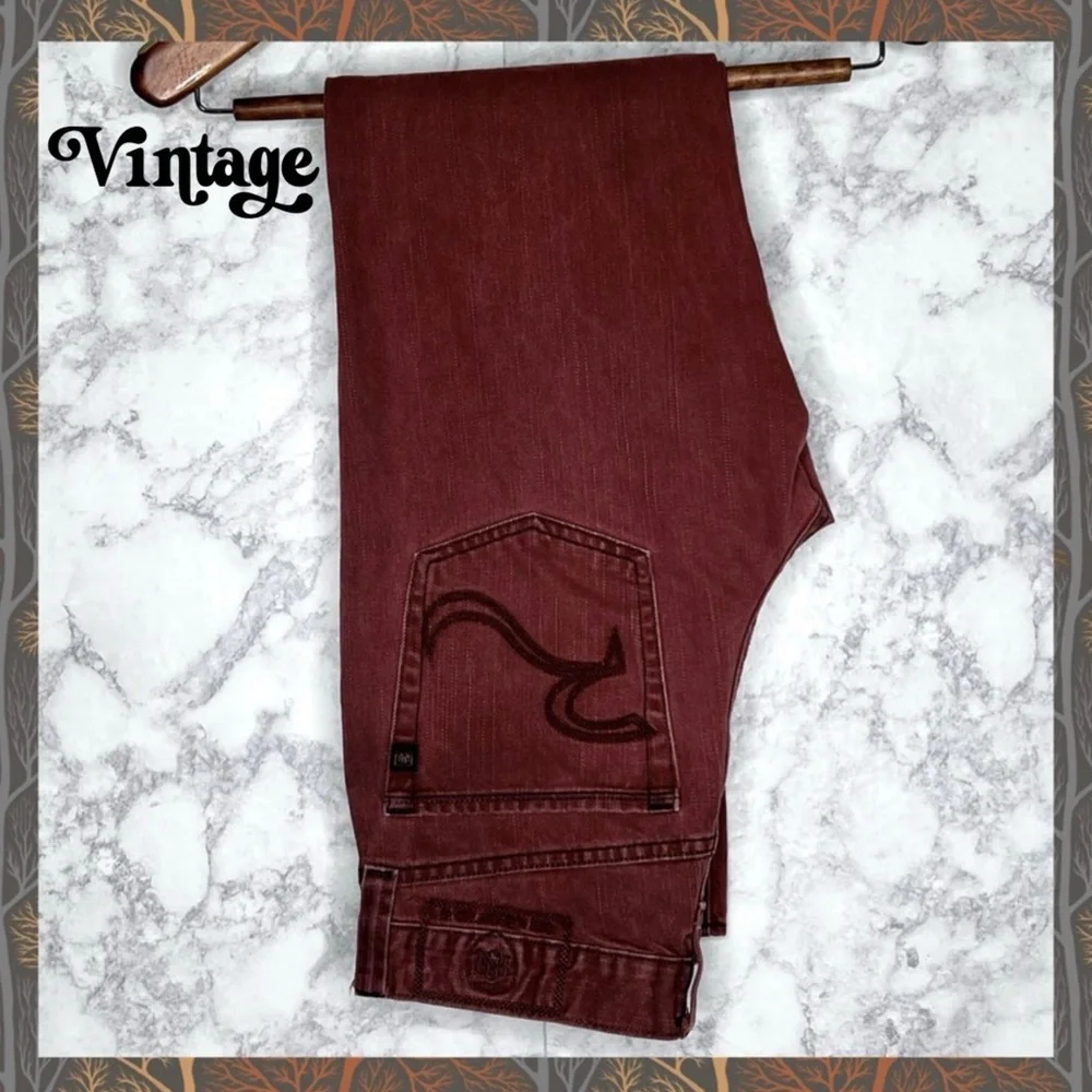 ⭐️ Rock & Republic Men’s Colburg Brick Red Straight Leg Y2K Jeans Size 30x32 - Picture 15 of 16